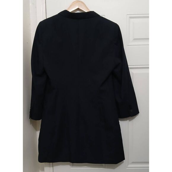 Zara womens large lightweight double Breasted trench jacket viscose navy blue - Picture 3 of 6